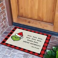 The Grinch The 1PC Christmas Crystal Velvet Floor Mat, Home Living Room Rug, Popular Green Monster Cartoon Print, Suitable For Living Room, Entryway, Doorway Placement, Christmas Home Decor, Create Festive Atmosphere, Practical Holiday Home Decoration - 50 X 80 cm - View 11