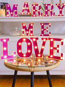 1pc Purple Glowing Letter Light Box, Includes 26 Letters, Numbers And Characters, Can Be Used As Desktop Decoration Light, Proposal Light Or Birthday Party Atmosphere Light - Q3-purple Letter Light - View 6