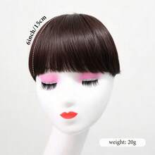 Invisible Thick Straight Bangs, 2-Clip Synthetic Fiber Hair Piece, No Sideburns, Instant Forehead Coverage, Pre-Styled Easy-Clip Bangs, Suitable For Women, No Skill Needed To Create Daily Looks, Halloween Cosplay Styling - Multicolor - View 4