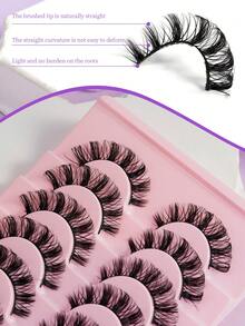 10 Pairs Full Strip Thick False Eyelashes, Fluffy & Voluminous, Curling 3D Effect To Instantly Enhance Eye Contour - View 2
