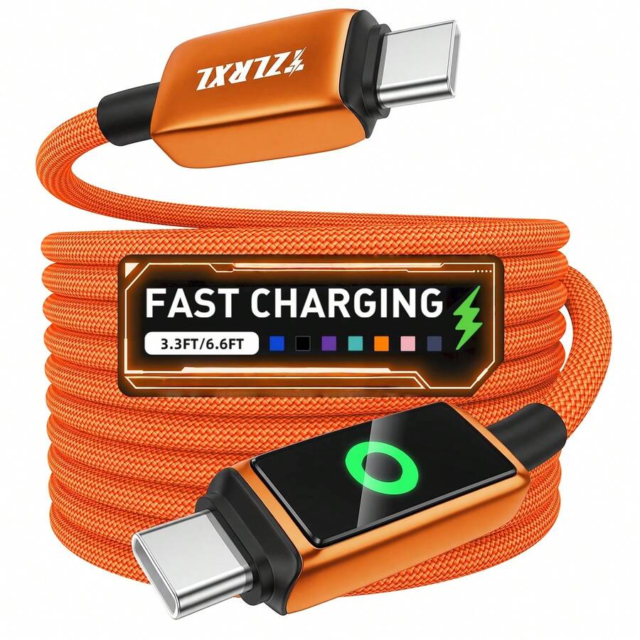 Tzlrxl 編織快充線 – 1m/2m 長度,多色可選,相容手機、平板電腦與筆記型電腦,適用於車用與居家使用 - 粉色 - 查看 1