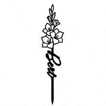 1pc Customized Floral Memorial Stake, Metal Tombstone, Rose Cemetery Plaque, Birth Flower, Memorial Garden Stake - Black - View 32