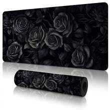 Black Rose Pattern Mouse Pad, Artistic Design Style, Large Desk Mat, Natural Non-Slip Rubber Base, Suitable For Work, Gaming, Office, Home, Women Friends, Back To School Gift, Gaming Mouse Pad, Desktop Accessories, Office Supplies, Desktop Decoration - A - View 6