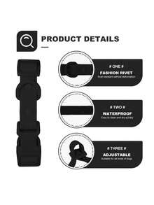 PVC Waterproof, Odor-Resistant, Rust-Proof Dog Collar With Adjustable Buckle, Easy To Clean, Suitable For Small, Medium, And Large Dogs - Black - View 4