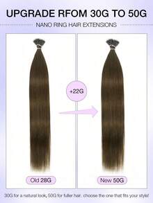 12-22 Inch Nano Ring Hair Extensions, 100% Human Hair, Natural Black, Silky Straight, Remy Human Hair, Micro Nano Ring Hair Weft, Women Nano Ring Hair Extensions - Multicolor - View 62