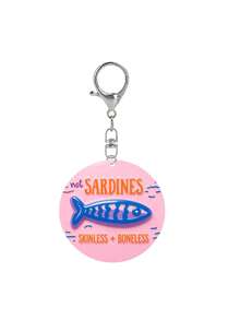 2D Flat Acrylic Sardine Fish Graphic Round Keychain, Daily Accessory, Car Pendant, Suitable For Backpack, Handbag, Car Key, Door Key, Suitable For Dating, Studying, Working, Commuting, Phone Accessory, Wedding Season, Bridesmaid & Bride Gift, Holiday Birthday Gift, Teacher's Day, Halloween, Christmas, Valentine's Day Gift - Multicolor - View 11