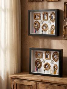 1 Set DIY Mini Museum Shadow Box Frame Kit With Customizable Photo Display And Miniature Figurine, Unique Personalized Keepsake Or Decor For Halloween/Christmas Gift Or Home Decoration - 8-inch Square - View 8