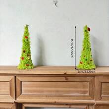 Christmas Desktop Bendable Christmas Tree, Green Plush Christmas Tree, Christmas Tree Desktop Decoration, Party Table Centerpiece (No Light Strip, No Glow, No Ladder) - Multicolor - View 3