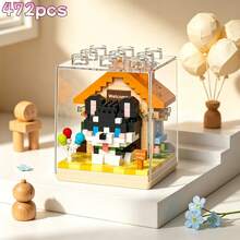 Stackable Cute Animal Micro Particle Building Blocks With Dust Cover, DIY Assembly Educational Toy, Stackable Storage Shell, Creative Handmade Stress Relief Desktop Ornament, Suitable For Birthday, Halloween, Christmas Gifts, Back To School Home Leisure Craft, Festival Commemoration - Multicolor - View 12
