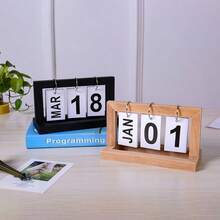 1pc Minimalist Solid Wood Calendar 2025 Desktop Calendar Decorative Calendar Perpetual Calendar Suitable For Bedroom, Study, Office Decoration Holiday Gift - View 9