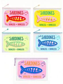Antique Sardine Waterproof Fashionable Beach Bag, Cartoon Rainbow Trout Pattern, Large Capacity Transparent Cosmetic Bag With Nylon Zipper - Lightweight, Very Suitable For Swimming, Beach, Cosmetics, Gifts For Friends - Multicolor - View 11