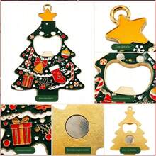 1/2/4pcs Christmas Tree Bottle Opener Creative Metal Beer Bottle Opener Magnetic Fridge Magnet Holiday Decoration Multi-Function Bottle Opener Holiday Decoration Holiday Gift Christmas Halloween - View 3