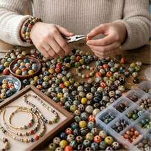 20 Pcs Ceramic Beads, 11 Mm, Porcelain Beads Set For DIY Handmade Crafts Jewelry Bracelets Necklace (Multicolor Round) - Multicolor - View 4