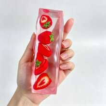 Squishy - Potongan Buah Ultra-Transparan - 1 buah - Lentur - Balok Susun Buah Stroberi - Pereda Kecemasan - Mengembang Perlahan - Mainan Penghilang Stres - Detail Potongan Buah Tertanam - Mainan Genggam Lucu - Hadiah Terbaik - MultiWarna - View 16