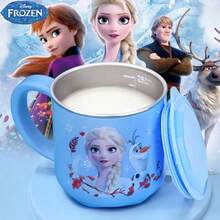 Disney Children's Stainless Steel Water Cup-Baby Milk Cup With Handle, Cute Cartoon-Printed Reusable Mug For Home Use And Parties, 260ml - Multicolor - View 2