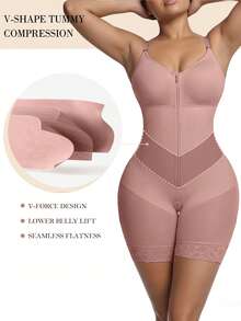 Women Colombian Shapewear, Butt Lifting And Tummy Control Bodysuit, Shapewear Jumpsuit,Compression Body Shaper - Mauve Purple - View 5
