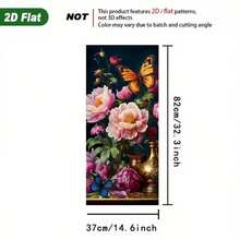 1pc Vibrant Butterfly And Floral Waterproof PVC Trash Can Decal - Easy To Apply, Durable And High Quality, Moisture-Resistant Sticker, Suitable For Outdoor Trash Cans, Modern Style DIY Mural, Peony And Butterfly, Floral Theme - A - View 11