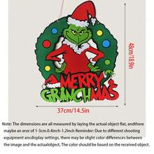 The Grinch 1pc Christmas Decoration Door Hanging Wreath Christmas Tree Ornament, Christmas Party Decoration (With Random Style Rope Accessory) - Multicolor - View 6