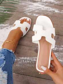 Women's New Spring/Autumn Halloween Cool Slide Sandals, Summer French Fairy Style Versatile Slip-On Slippers - White - View 2