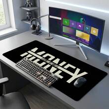 Minimalist Letter Pattern Extra Long Gaming Mouse Pad & Desk Mat Set, Non-Slip Durable Rubber Base, Smooth Responsive Surface, Suitable For PC Laptop Office Home, Abstract Art Desktop Decor, Back To School Supplies - A - View 2