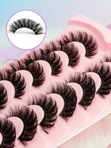 7 Pairs Full Volume Curly False Eyelashes, Thick & Fluffy 3D Lightweight Non-Irritating - View 2