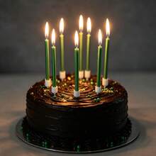 6pcs Premium Green Straight Candles, Birthday Party Cake Decor Candle, High Quality Suitable For Birthday, Party, Wedding, Holiday Gifts Graduation - Multicolor - View 5