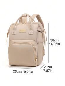 1pc Solid Color Multi-Function Large Capacity Mommy/Maternity Bag, Travel Handbag With Bottle Storage - Multicolor - View 11