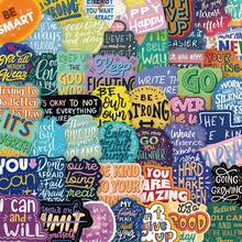 50pcs Motivational English Quote Stickers, Inspirational Positive Words Doodle Decals For Water Bottle Guitar Phone Case, Cute Aesthetic Vinyl Stickers, Personalised Sticker Packs For Kids Teens, Waterproof - 50 Pcs - View 11