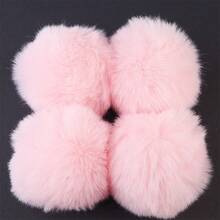 8cm Fluffy Pom Poms, Large Multi-Color Plush Balls, DIY Crafts, Wreaths, Decorative Keychains, Clothing Decoration, 4pcs/Bag - Multicolor - View 30