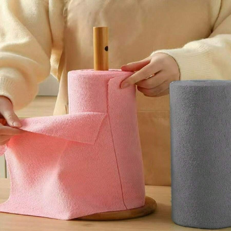 1 Roll/Approx. 50 Sheets Extra Large Car Towel Roll, Car Cleaning Towel Roll, Reusable Cleaning Cloth, Easy-Tear Towel Roll Rag, Reusable Cleaning Wet Wipes, Household Kitchen Towel Roll - Multicolor - View 1