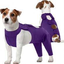 Dog Leg Recovery Suit, Thigh Wound Protection Sleeve, Suitable For Male And Female Dogs Recovery Sleeve, Post-Neuter/Spay Surgery Pet Recovery Bodysuit - Purple - View 13