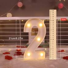 1/3/4/5pcs LED Numeric Lights (6.3"/8.27") - Romantic Warm White, Birthday, Wedding, Anniversary, Party Decor | Proposal Decoration, Personalized Gift - White - View 28