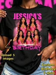 Customized 90s Vintage Rap T-Shirt, Personalized Gift, Birthday And Fun Party Custom Photo. Vintage Bootleg Style, Add Your Photo And Text - Black - View 3