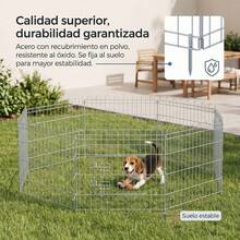 Feandrea Dog And Rabbit Playpen, Foldable Pet Park - Grey - View 5