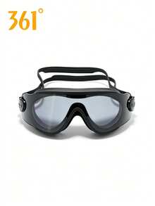 361degree 1pc 361° Large Frame Wide View HD Anti-Fog Waterproof Leakproof Swim Goggles For Women Men Adult, With Portable Storage Case, Pool Beach Swimming Gear - Quiet Night Black - View 7