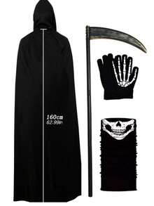 1/4pcs Wizard Vampire Cloak Costume, Halloween Role Play Outfit Props Demon Ghost Costume, Suitable For Men And Women Adults - Multicolor - View 14