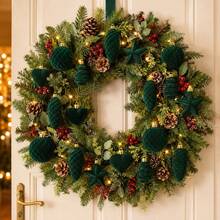 10Pcs Flocked Ornaments For Christmas Tree Holiday Hanging Decorations - Green - View 5