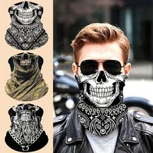 Fashionable Skull Print Sports Face Mask, Breathable Cycling Mask, Multi-Functional Face Mask. Unisex Knitted Neck Gaiter, Perfect For Cycling, Running, Tennis, Fishing And Other Outdoor Activities - Multicolor - View 9
