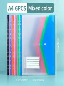 Colorful Loose-Leaf Folder Set, Loose-Leaf Planner Inner Page Folder, Highly Attractive File Storage Bag, Portable Lightweight File Cover, Suitable For Office Documents, Classroom Notes, Business Presentations, Daily Paper Organization - Multi-color - View 8