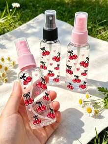 Clear Spray Bottle With Cherry Bow Pattern,Perfume Refillable Bottle,Multi-Functional Fine Mist Spray Bottle,Portable Decanting Bottle Container - Multicolor - View 1