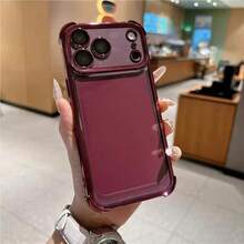 Ốp lưng điện thoại trong suốt cao cấp chống sốc chống rơi, tương thích với iPhone 18ProMax 18Pro 17ProMax 16ProMax 13ProMax 13/14/15/16/17/18 Pro Max, tương thích với XR X/XS XSMAX 16e 17e, bảo vệ ống kính camera chống sốc, viền mềm lưng cứng, ốp bảo vệ trong suốt unisex cho Apple 18 - Đỏ anh đào - Xem 4