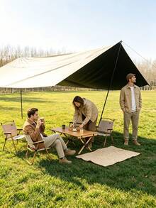 Black Coating Sun Protection Outdoor Canopy Tent, Waterproof Portable Multi-Person Camping Shade Shelter, Comes With Wind Ropes And Ground Stakes Accessoires Camping Bed Mosquito Net / Outdoor Protective Tarp - Multicolor - View 4