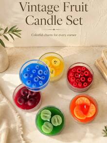 1pc Vintage Fruit Glass Jar Scented Candle, Blueberry/Raspberry/Cherry/Green Grape, Glass Jar Scented Candle, Ideal Home Decor, Perfect Gift Choice, Holiday Party Decoration, Photography Prop, Gift For Women - A - View 6