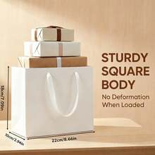 5/1-Pack White/Pink Gift Bags With Handles - Sturdy Paper Tote Bags For Weddings, Mother's Day, Birthdays And Christmas (Elegant, Reusable) - Multicolor - View 4