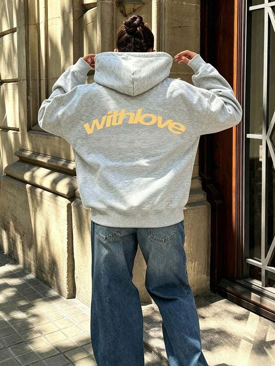 Women's Crewneck Sweatshirt, Travel Hoodie With Pockets, Cotton Top, Women's Fall/Winter Basic Sweatshirt - Light Heather Gray - View 1