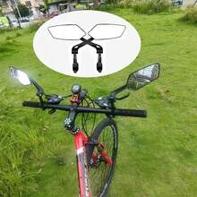 1pc/2pcs Mountain Bike Rearview Mirror, 360° Rotatable Flat Mirror, Easy Installation, Foldable Scratch-Resistant Design, Wide-Angle View For Safer Riding, Suitable For Mountain Bike/Road Bike/Electric Bike, Black, Left And Right Options - Multicolor - View 2