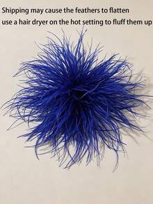 20cm手工羽毛花朵胸針，彩色，女款帽子、衣物、婚禮、派對飾品，女性配件 - 20cm 羽毛花 - 查看 24