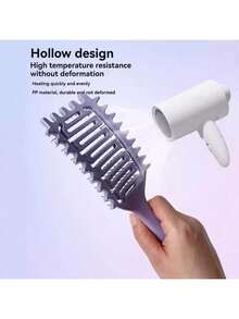1pc Portable Curling Hair Brush - Nylon Bristles, Suitable For All Hair Types, Easily Detangles And Adds Volume - Multicolor - View 6