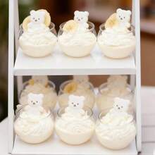 80/40/30/20/10/1pc Transparent Round Dessert Cups, Thickened Pudding Cups For Home Use, Jelly Mousse Cups, Suitable For Dessert Portioning, Party, Banquet, Afternoon Tea, Snack, Yogurt, Ice Cream Container, Gathering, Market Stall, Baking Small Container - Clear - View 9