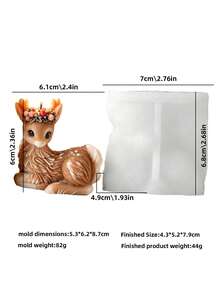 1pc 3D Deer Shaped Silicone Mold - Suitable For Aromatherapy Candles And Resin Crafts - A Reusable And Flexible DIY Handmade Tool With Intricate Animal Patterns And Asymmetrical Shapes To Create Unique Holiday Decorations - Elk Mold - View 6